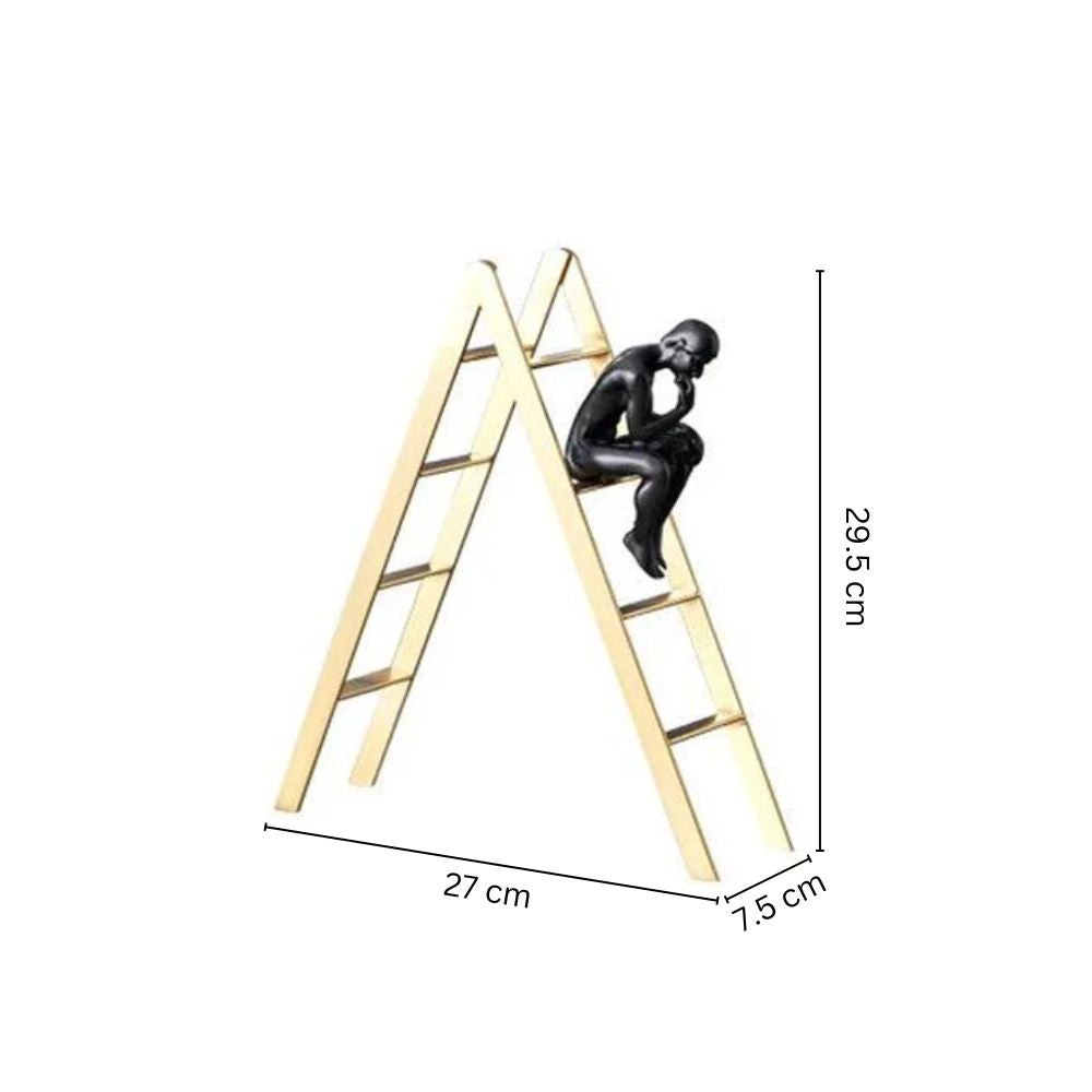 Man on Ladder Decorative Accent - Black & Gold