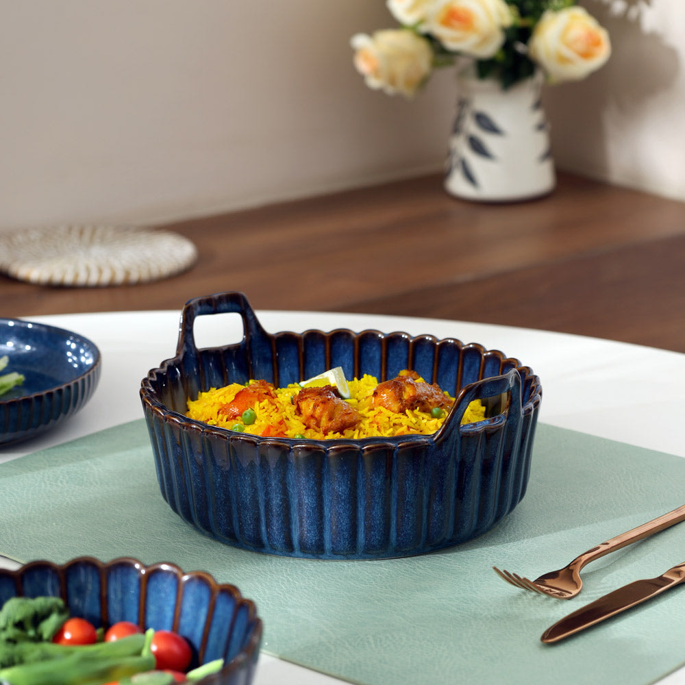 Mara Round Baking Dish Large - Deep Blue