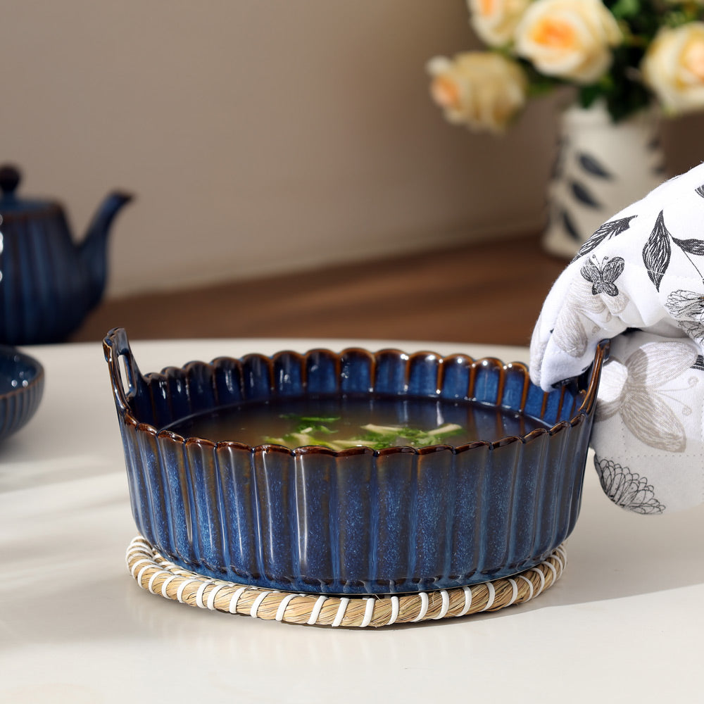 Mara Round Baking Dish Large - Deep Blue
