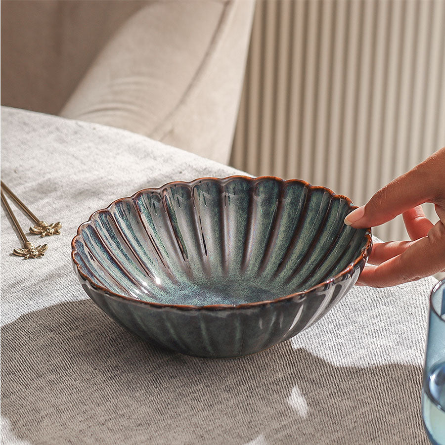 Mara Shallow Medium Bowl - Sea Green