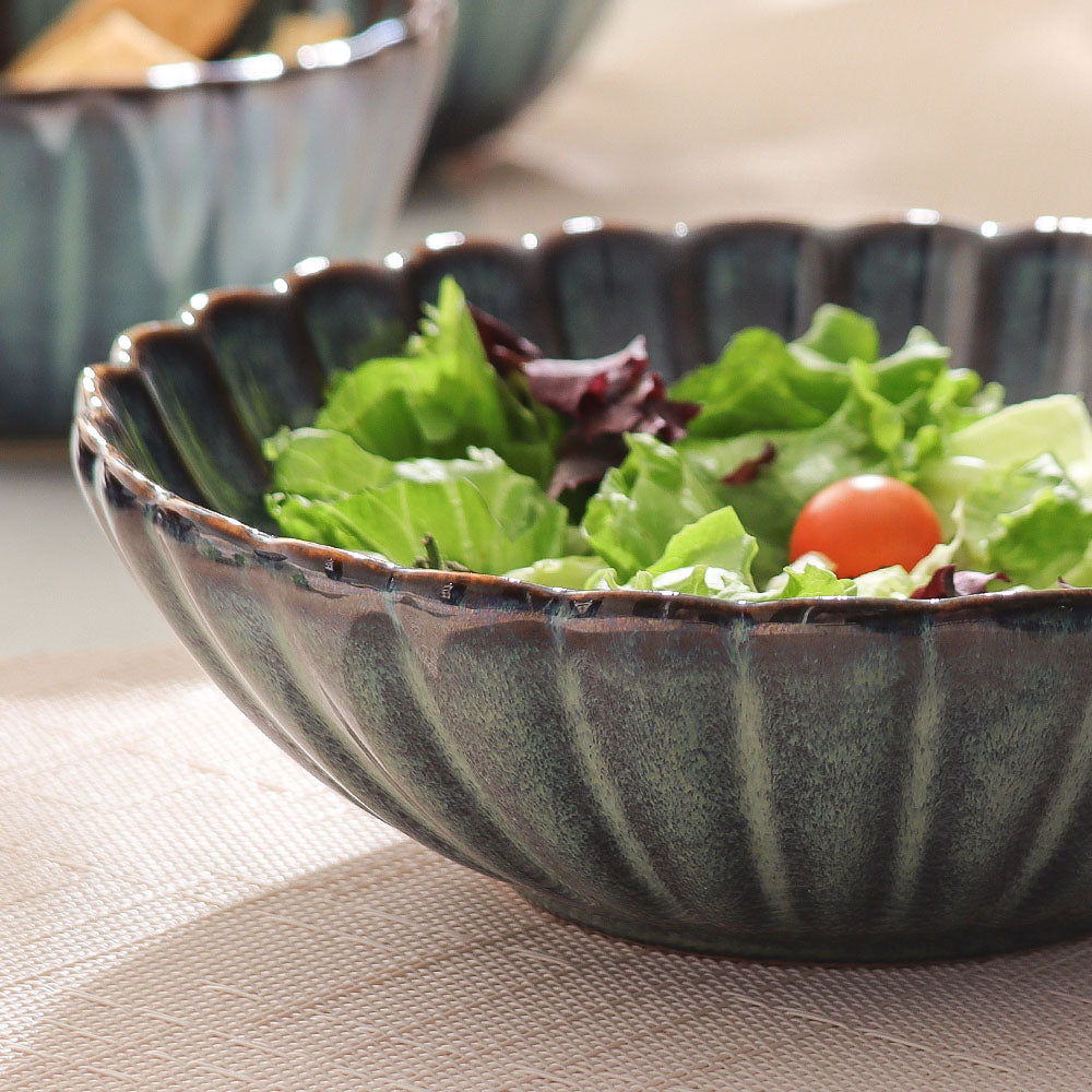 Mara Shallow Medium Bowl - Sea Green