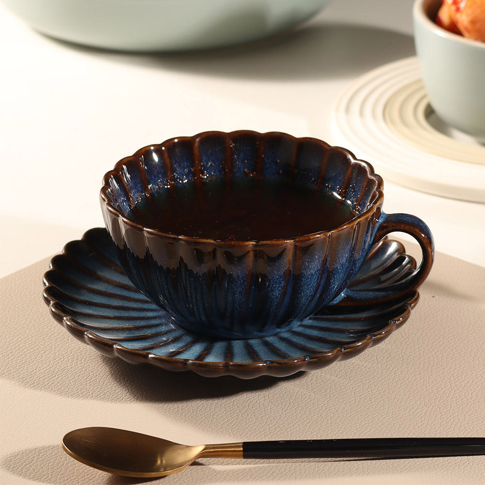 Mara Cup and Saucer Set - Teal Blue