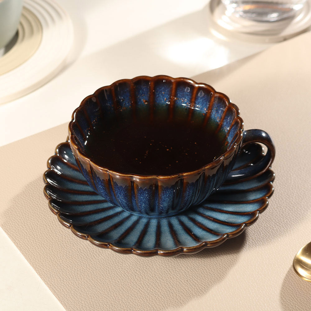 Mara Cup and Saucer Set - Teal Blue