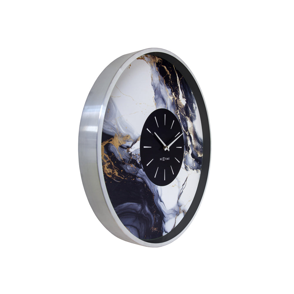 Marble Duo Wall Clock 48cm - Steel