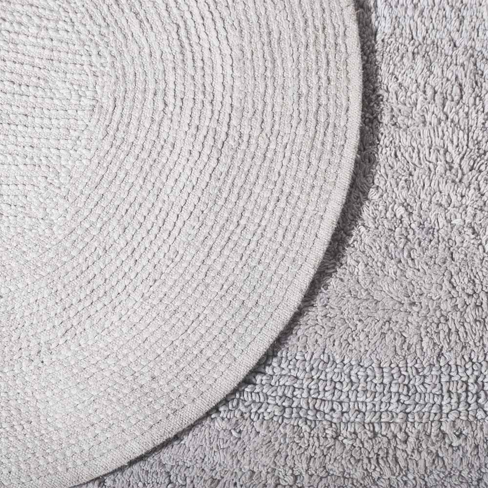 Mari Oval Loop-Tufted Bathmat - Pebble Grey