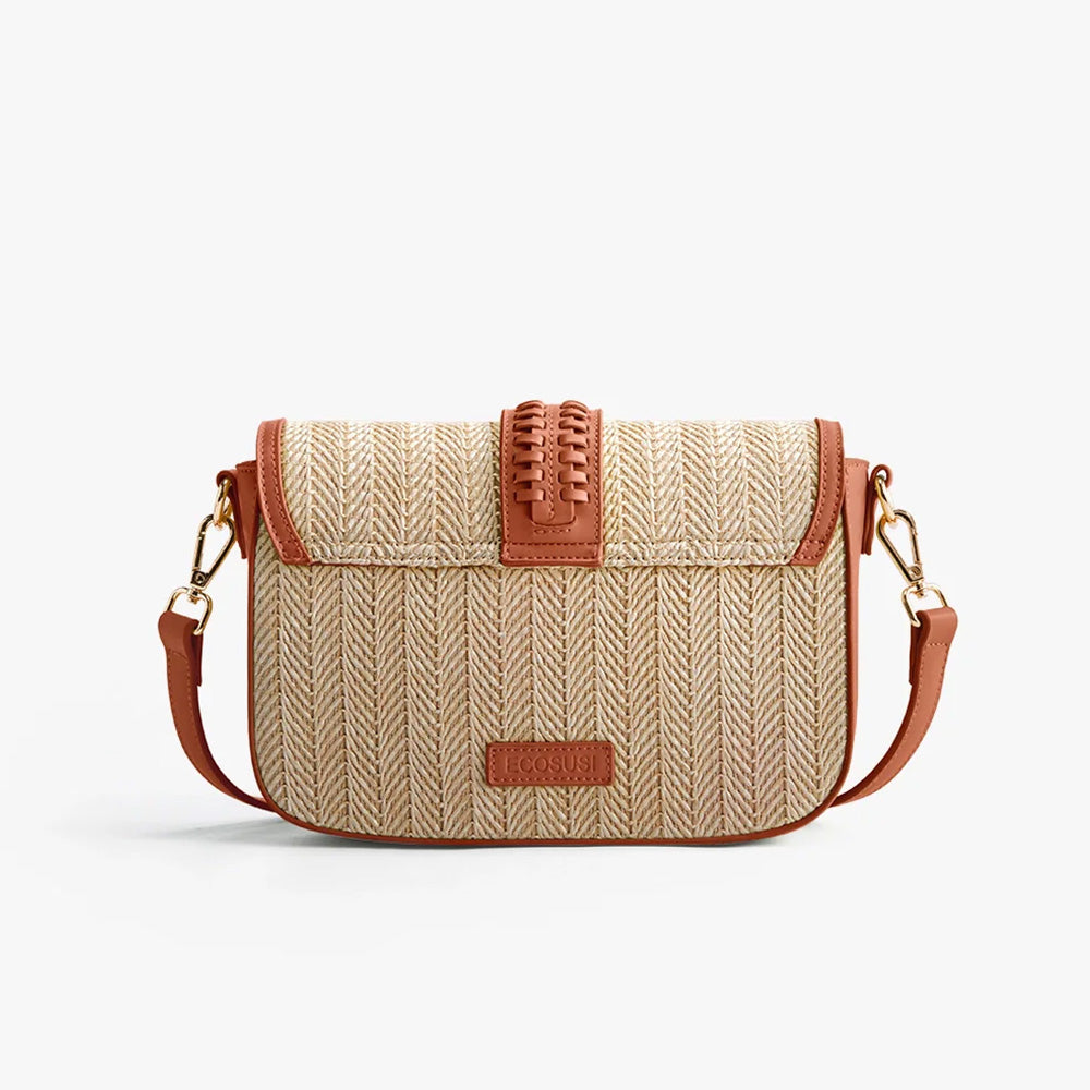 Marina Raffia Crossbody Bag - Tan