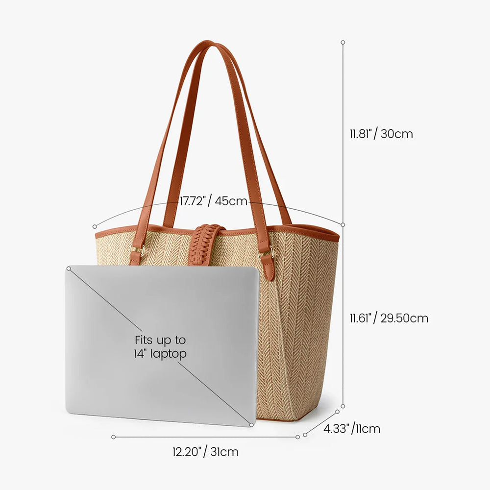 Marina Raffia Tote Bag - Tan