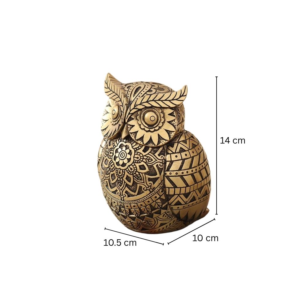 Marlowe Owl Sculpture - Black Gold