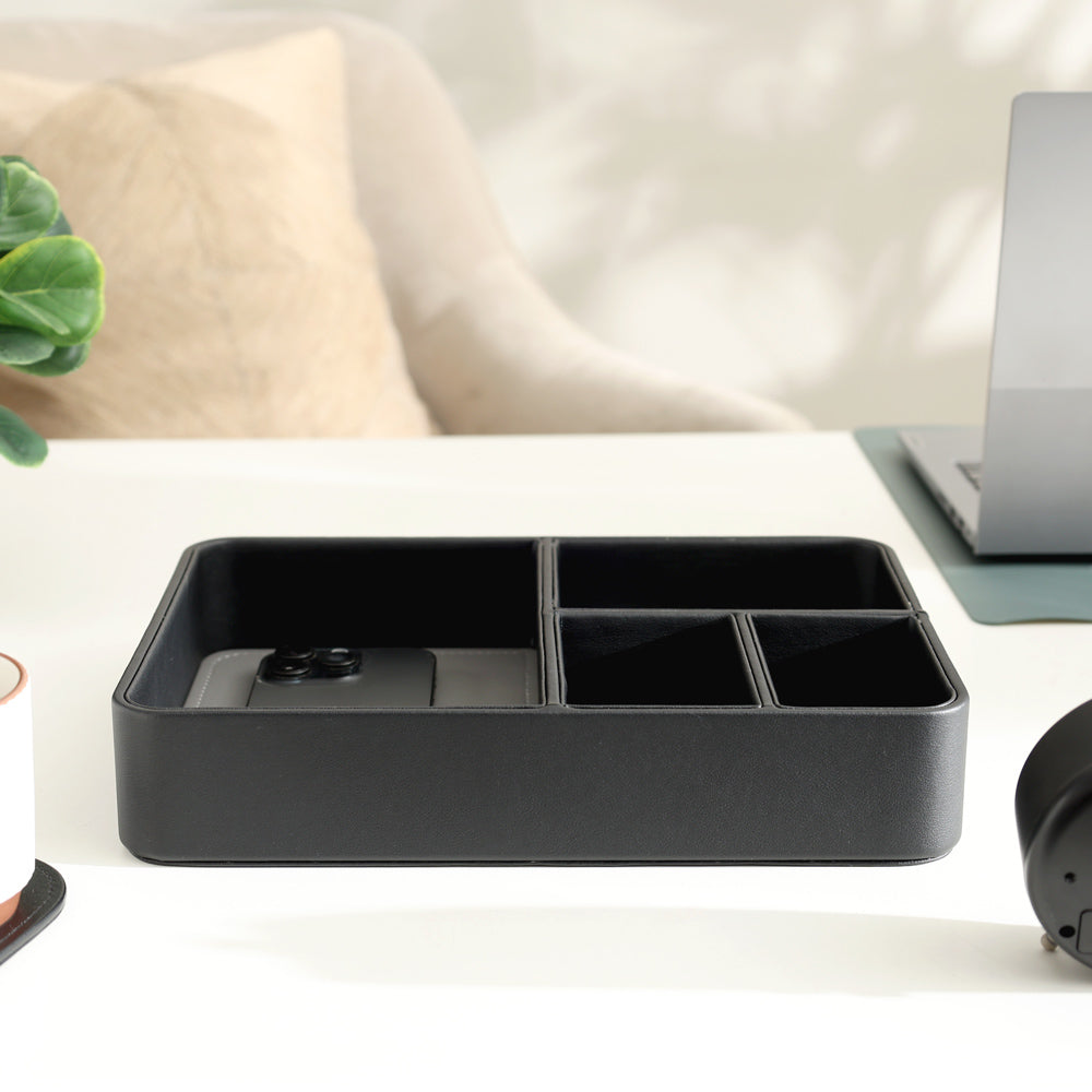 Marqis 4-Compartment Organiser Tray Medium - Black Grey