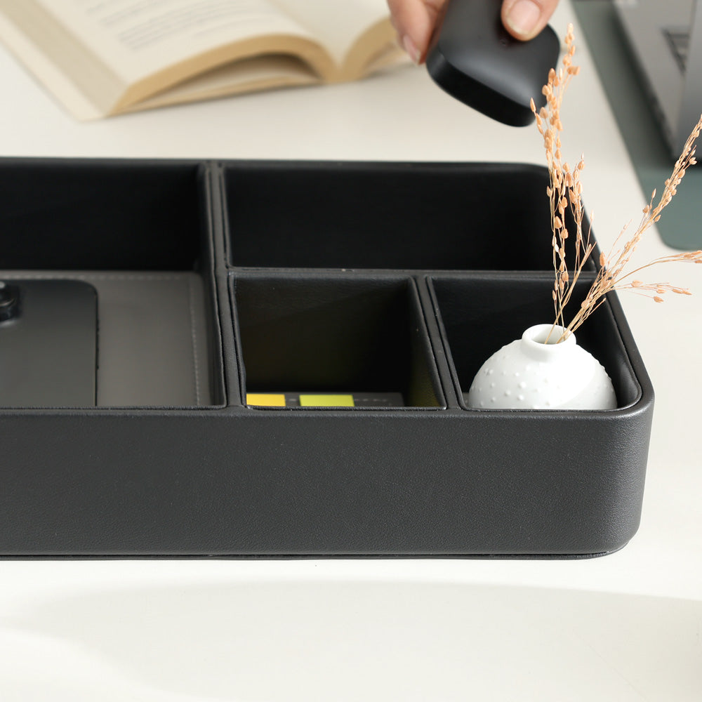 Marqis 4-Compartment Organiser Tray Medium - Black Grey