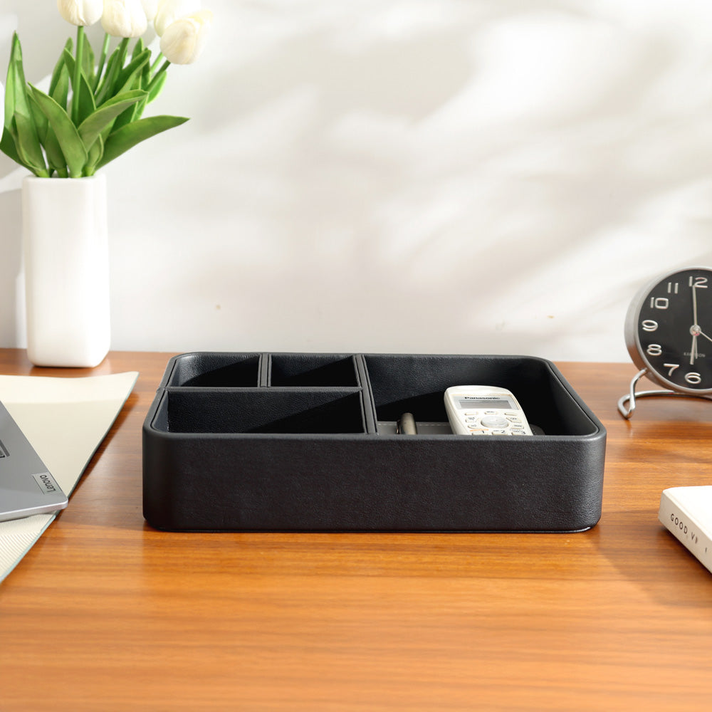 Marqis 4-Compartment Organiser Tray Small - Black Grey