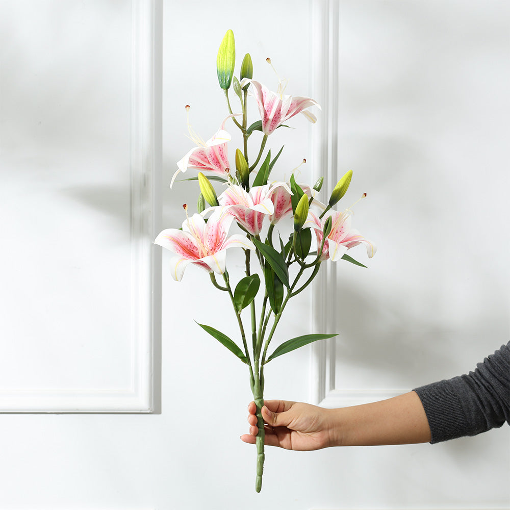 Martagon Lilies Faux Stem - Dappled Pink