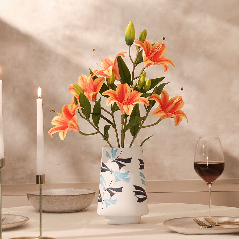 Martagon Lilies Faux Stem - Red Sunrise