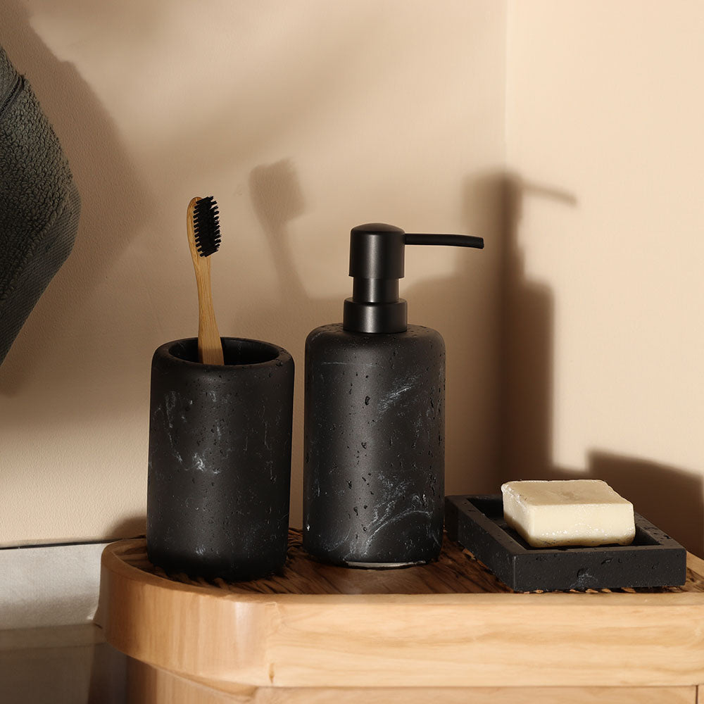 Mateo 3-Piece Bathroom Set - Charcoal Black