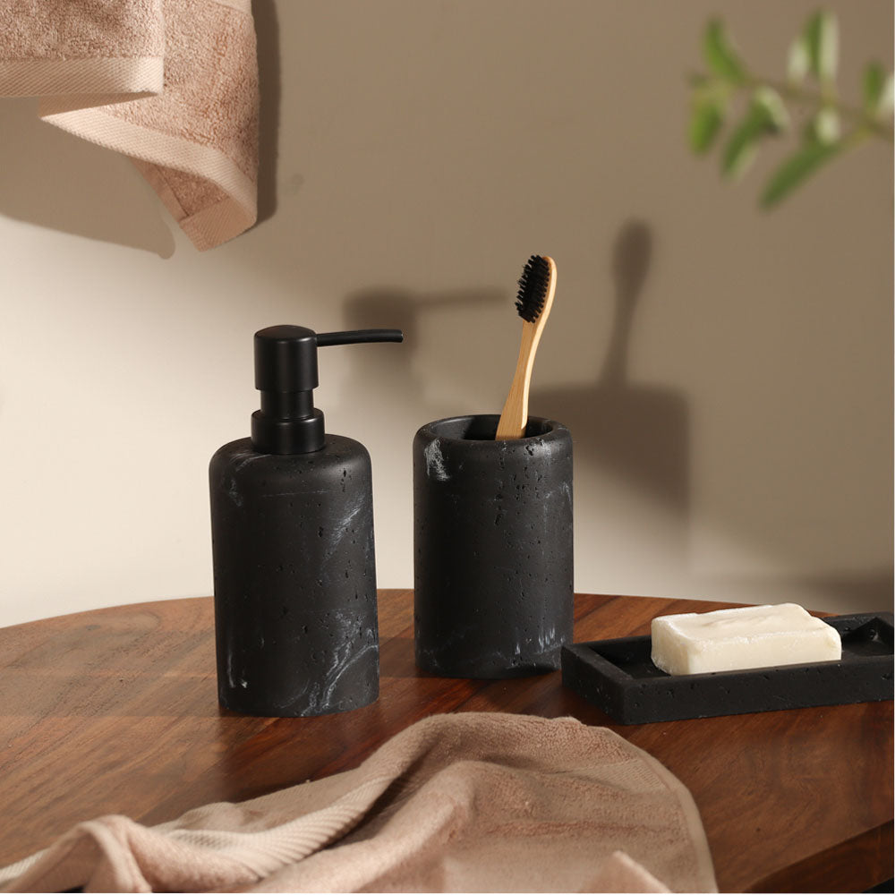 Mateo 3-Piece Bathroom Set - Charcoal Black