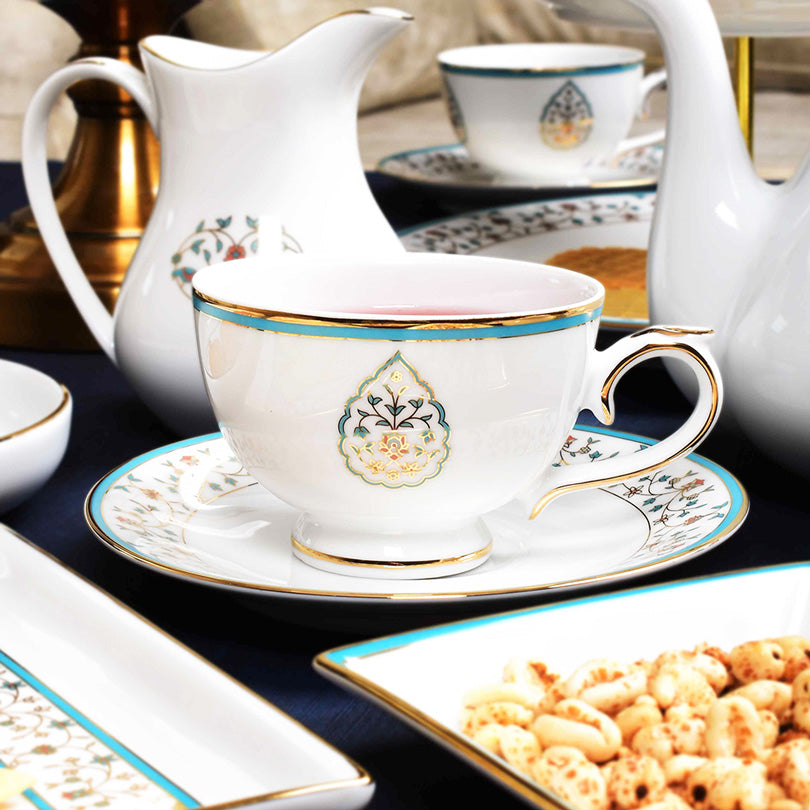 Mavi 12-piece Porcelain Cup & Saucer