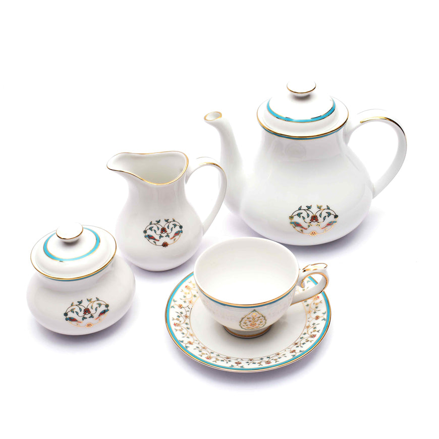 Mavi 17-piece Porcelain Tea Set