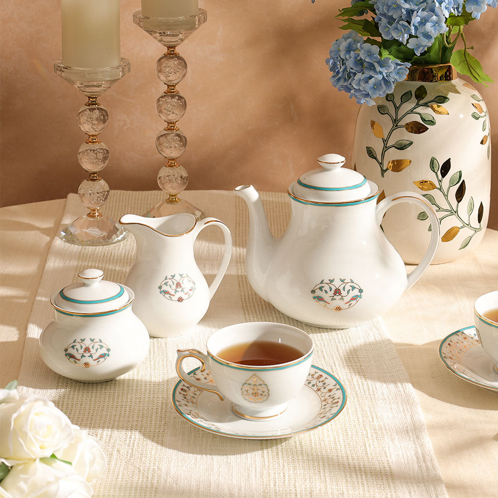 Mavi 17-piece Porcelain Tea Set