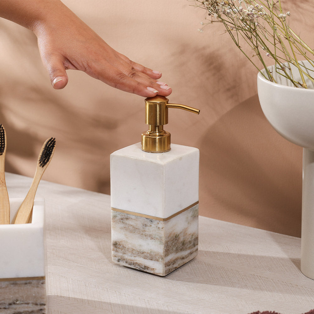 Midas Marble Soap Dispenser - Desert White