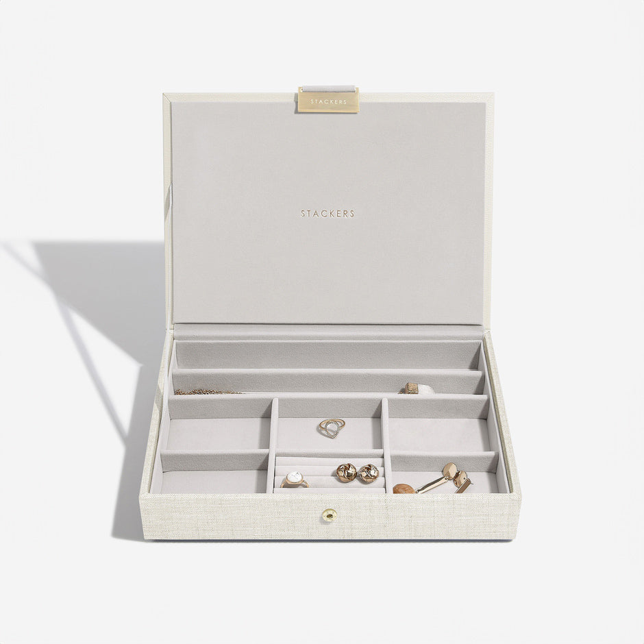 Medium Jewellery Box Set - Linen & Oatmeal