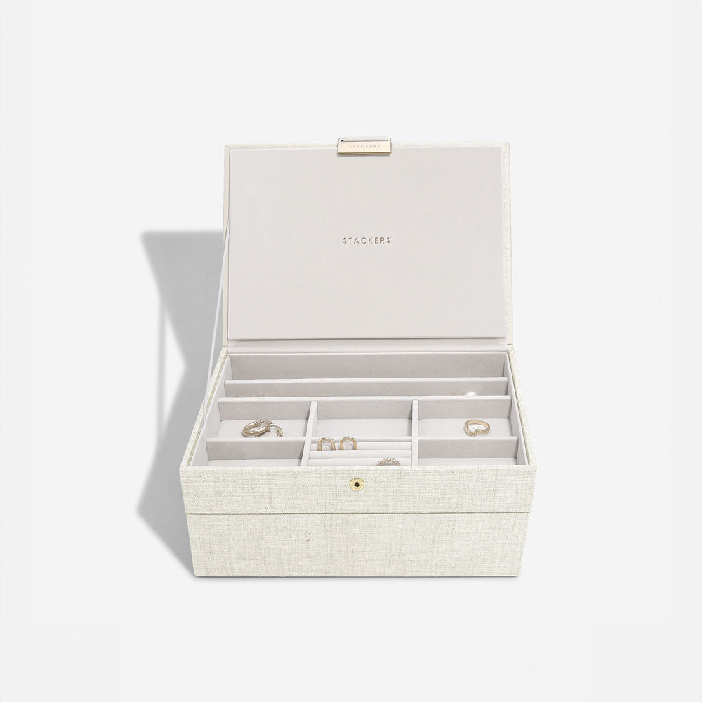 Medium Jewellery Box Set - Linen & Oatmeal