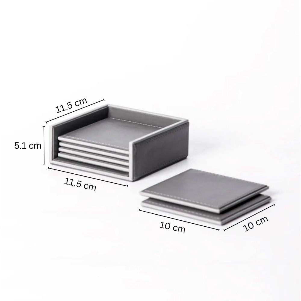 Menlo Coasters, Set of 6 - Grey