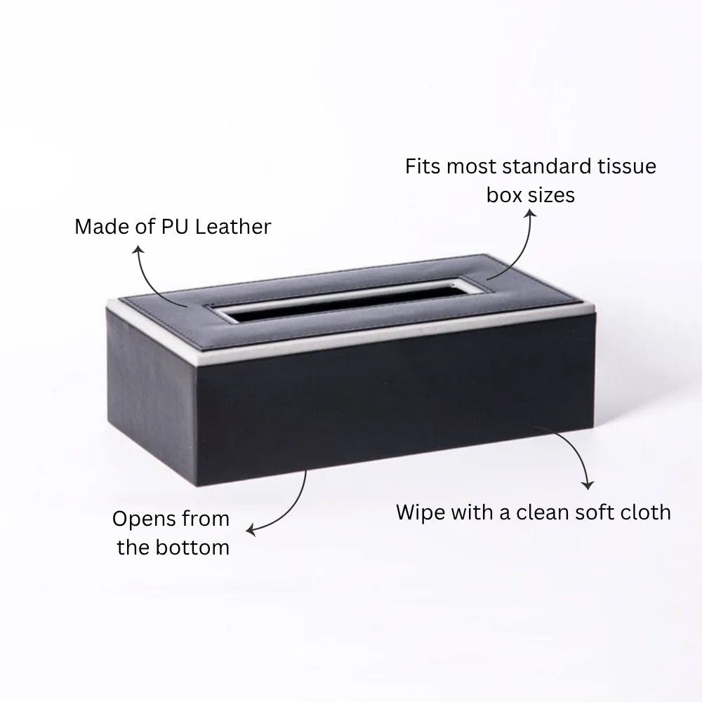 Menlo Tissue Box Holder - Black