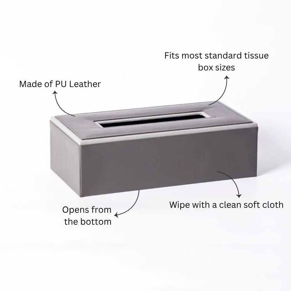 Menlo Tissue Box Holder - Grey