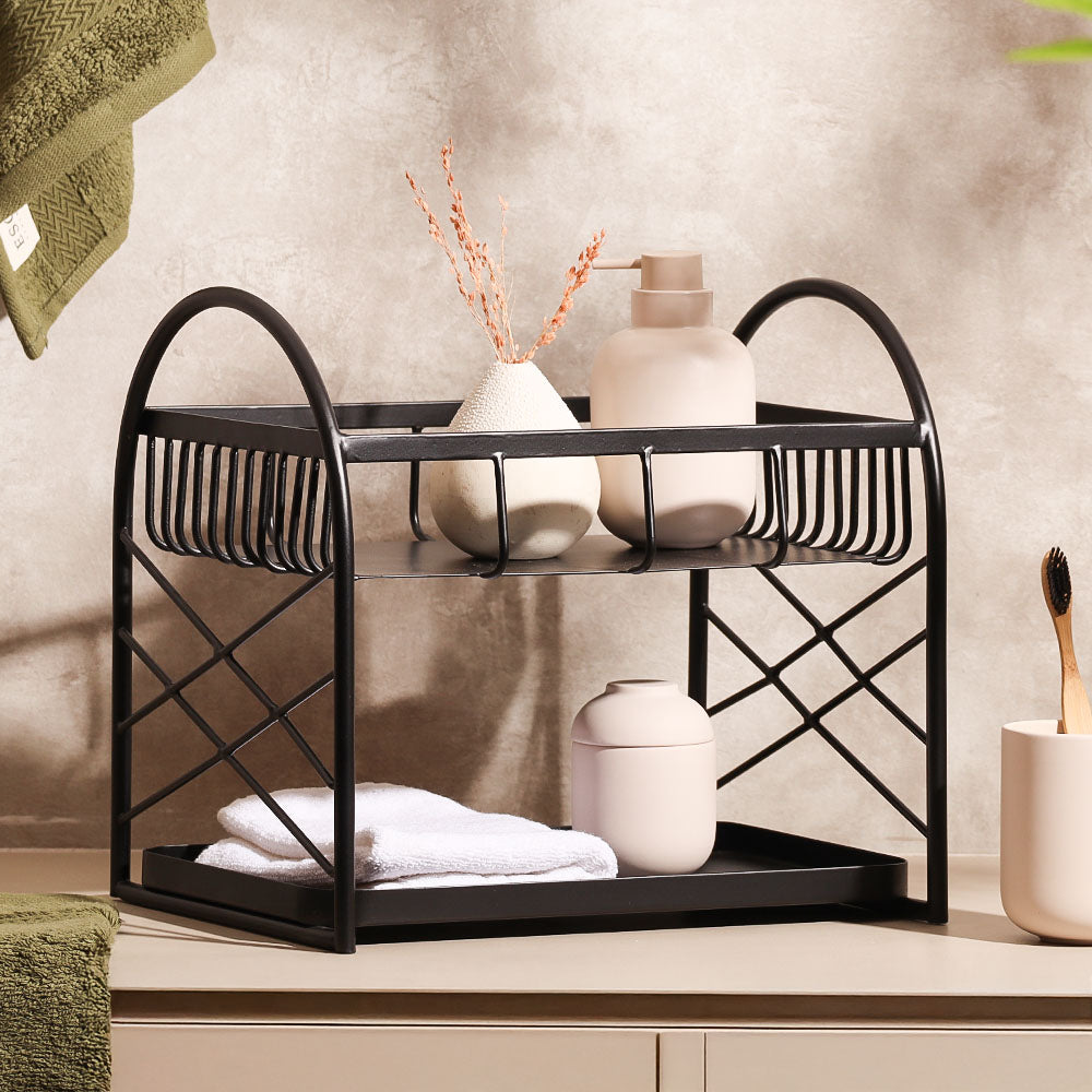 Mercer 2-Tier Metal Shelf - Black