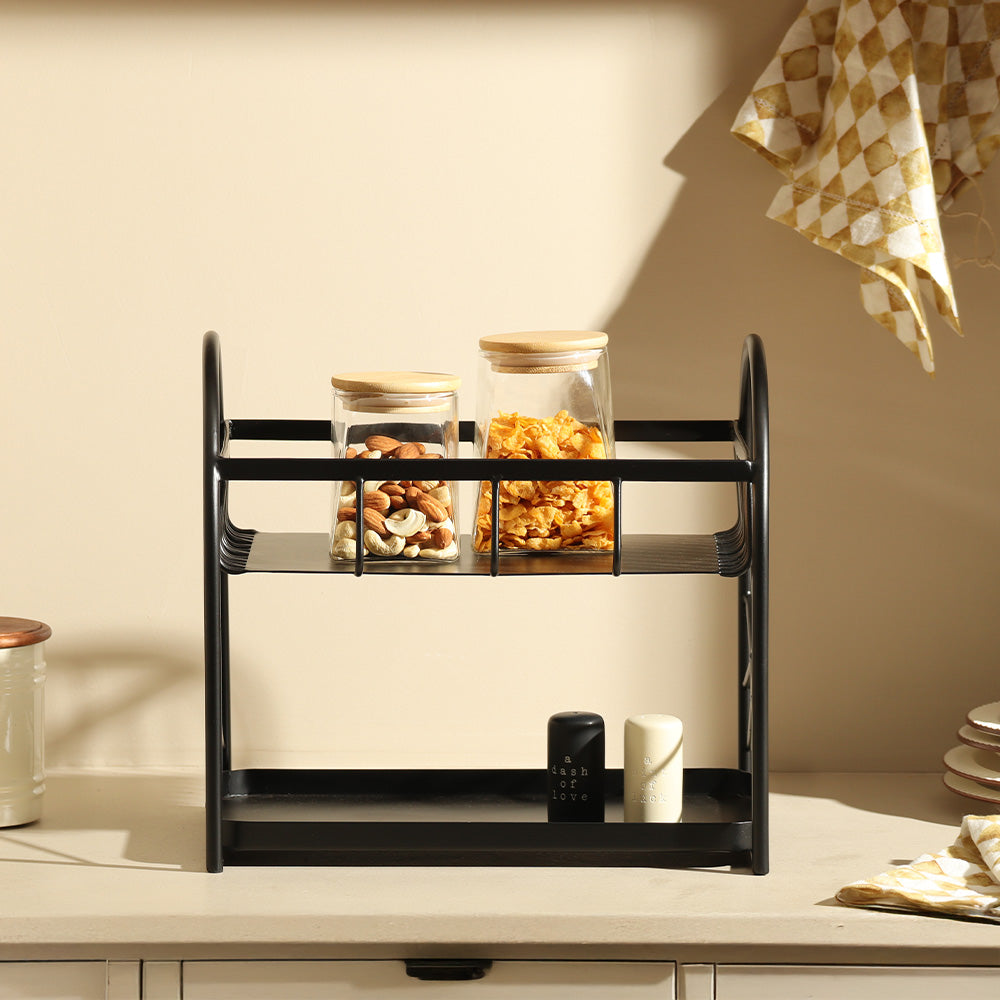 Mercer 2-Tier Metal Shelf - Black