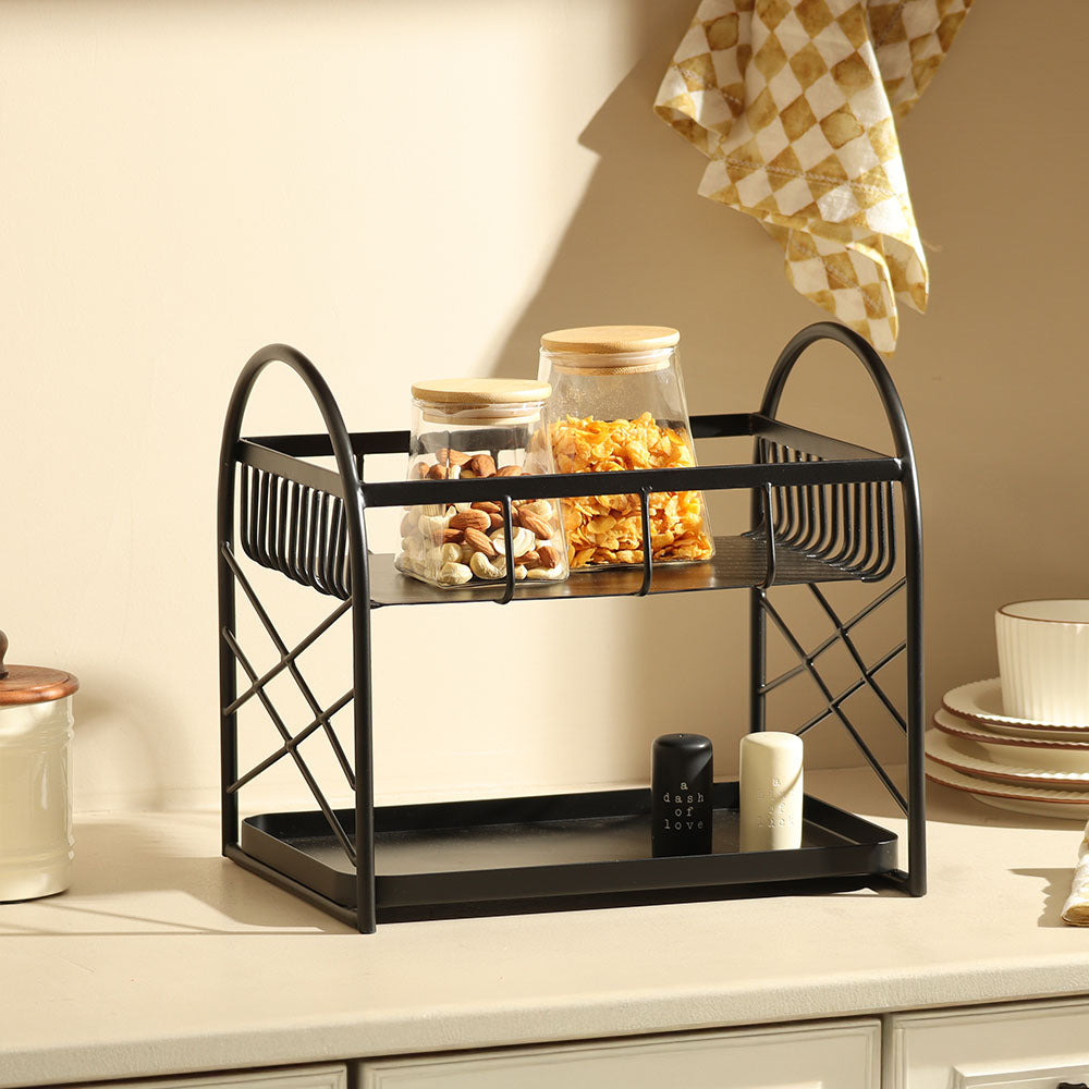 Mercer 2-Tier Metal Shelf - Black