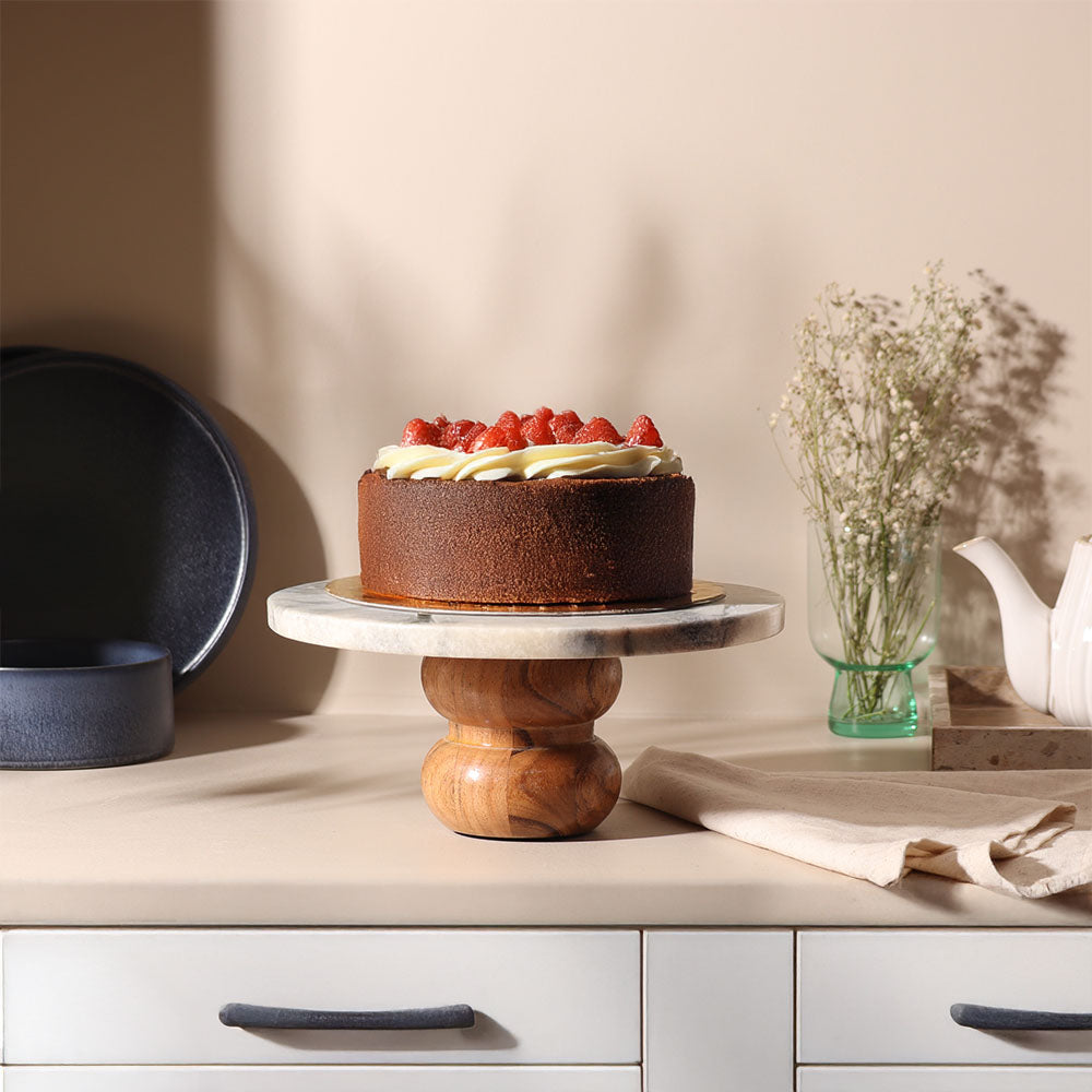 Merle Marble Cake Stand - Monochrome