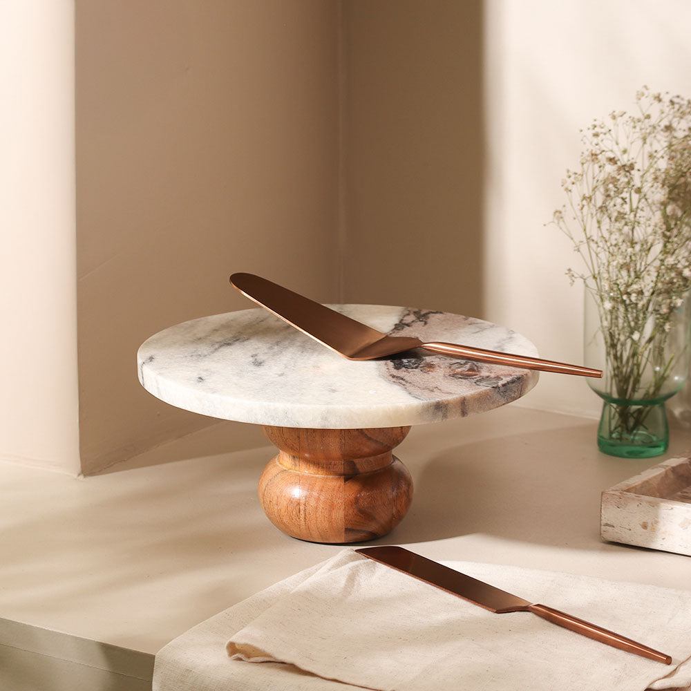 Merle Marble Cake Stand - Monochrome