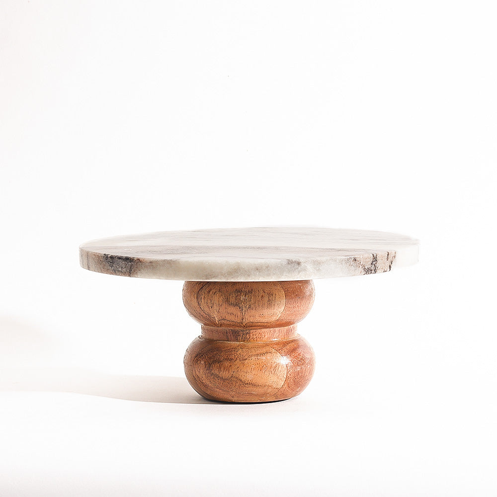 Merle Marble Cake Stand - Monochrome