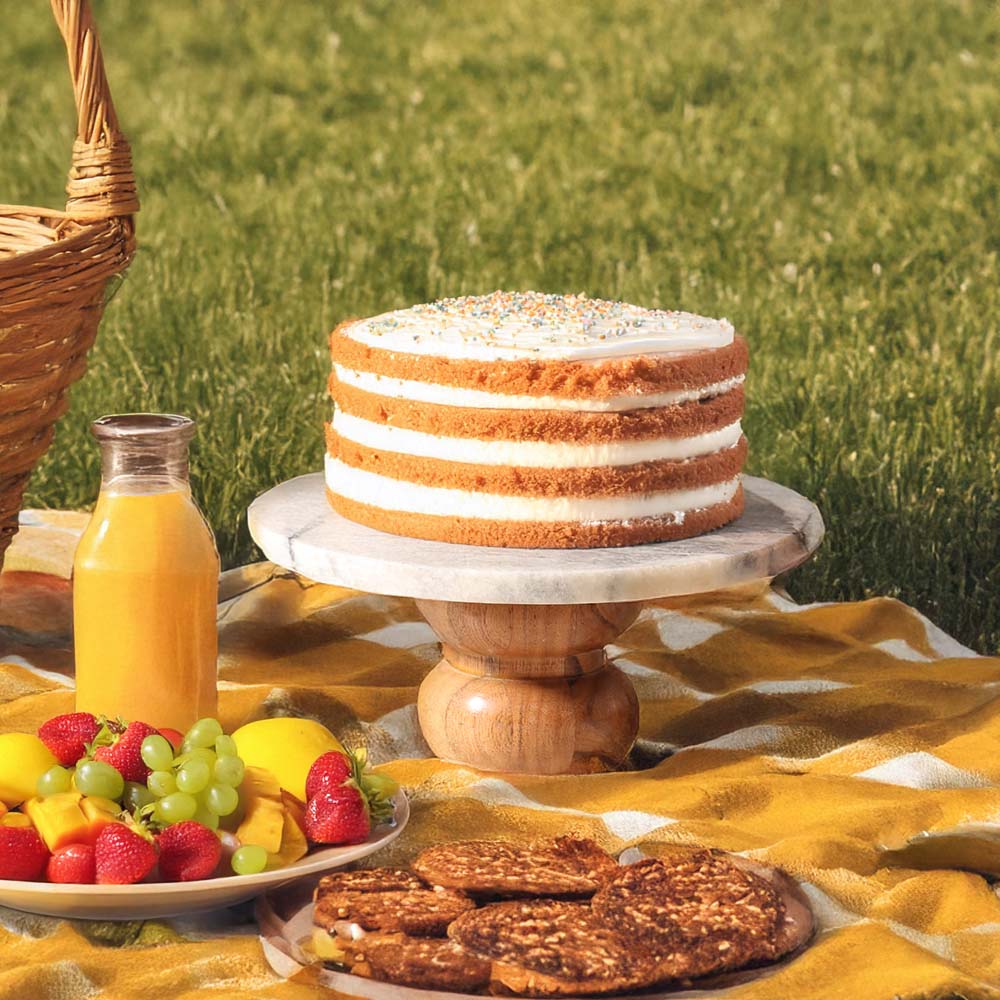 Merle Marble Cake Stand - Monochrome