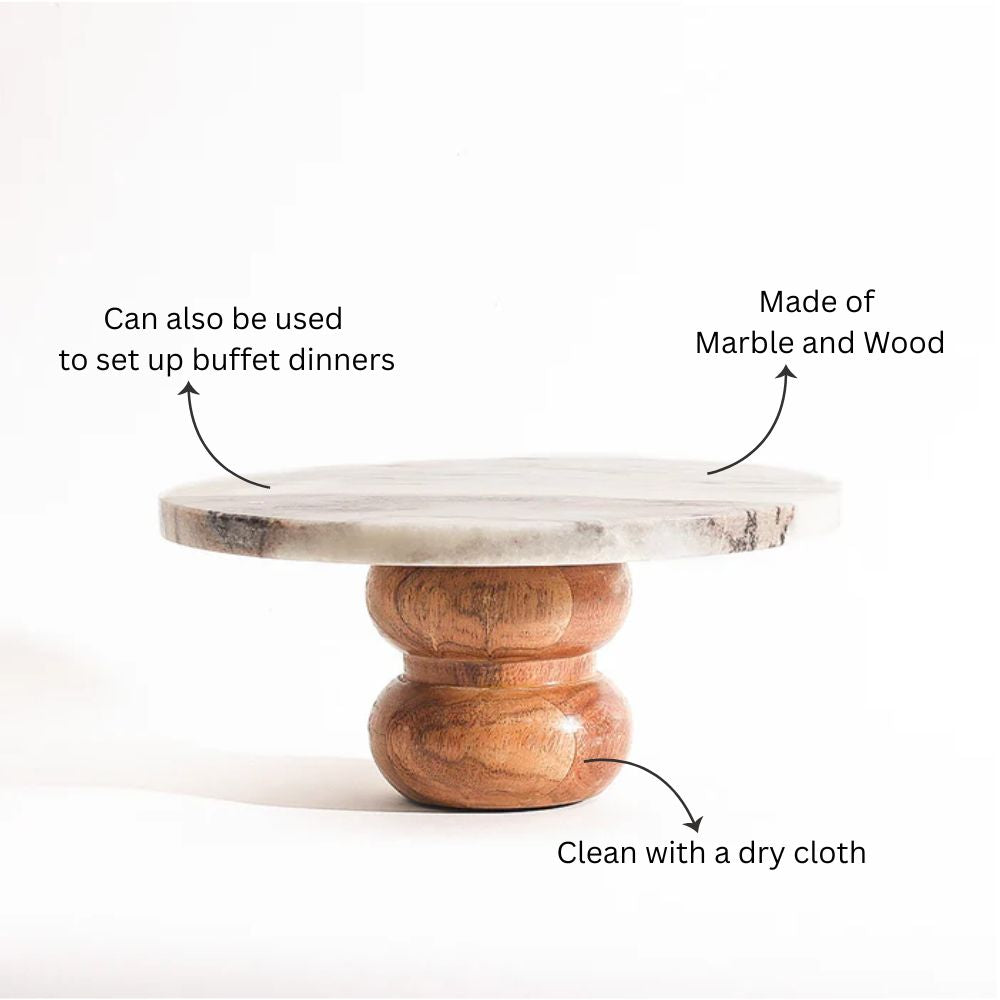 Merle Marble Cake Stand - Monochrome