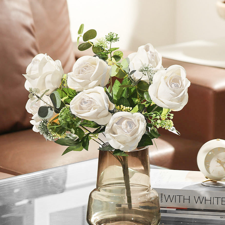 Merlin Roses Faux Stem - White