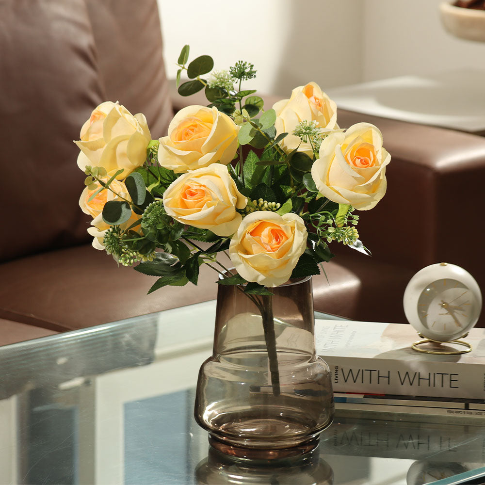 Merlin Roses Faux Stem - Yellow Sunrise