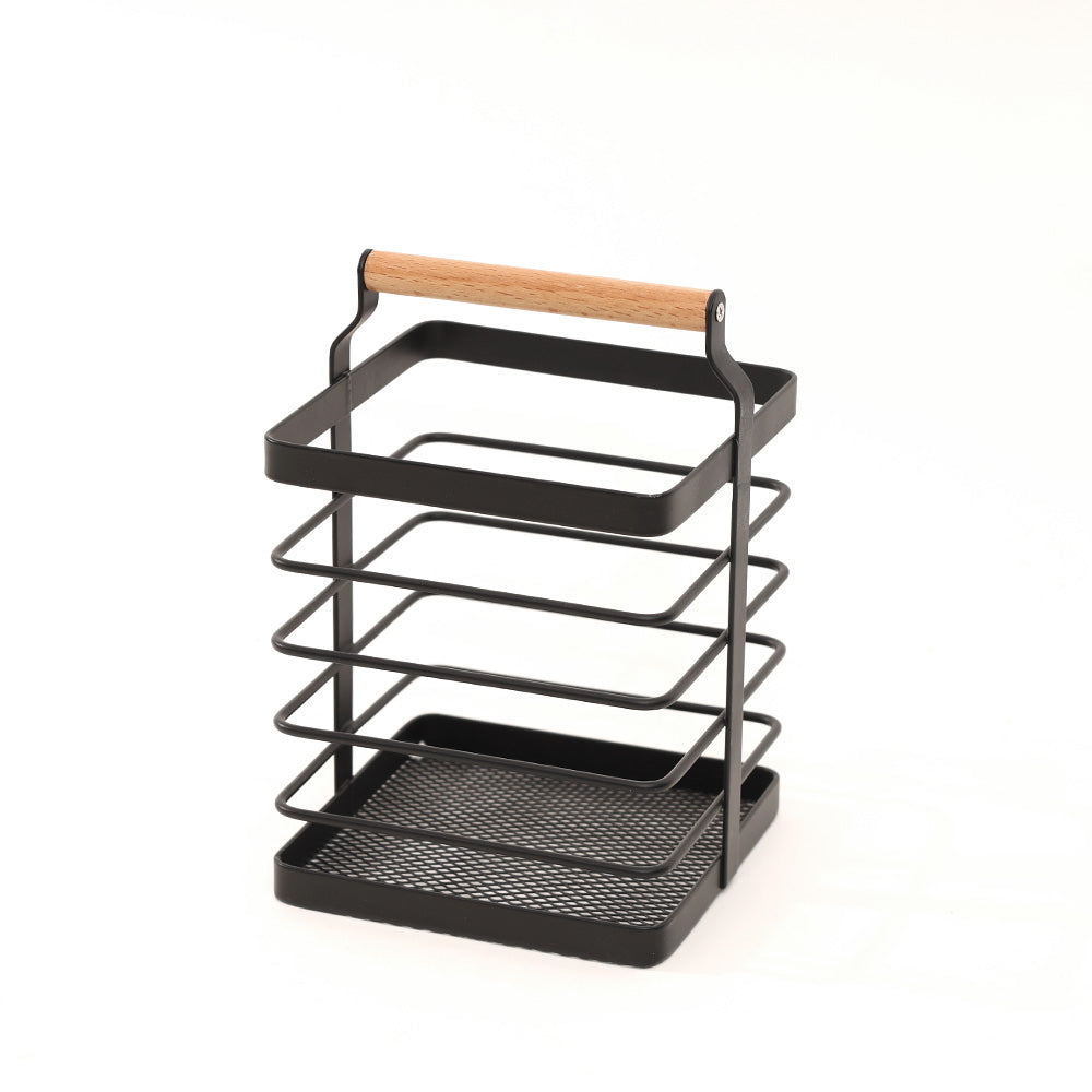 Mesh Square Cutlery Holder - Black Natural
