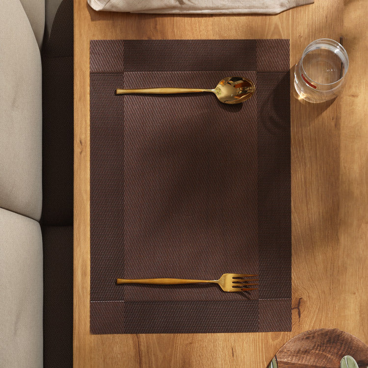 Mesh Rectangular Placemats, Set of 6 - Brown