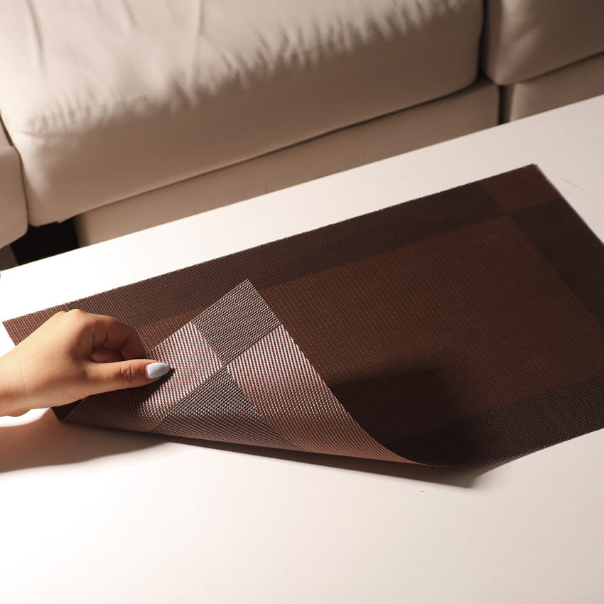 Mesh Rectangular Placemats, Set of 6 - Brown