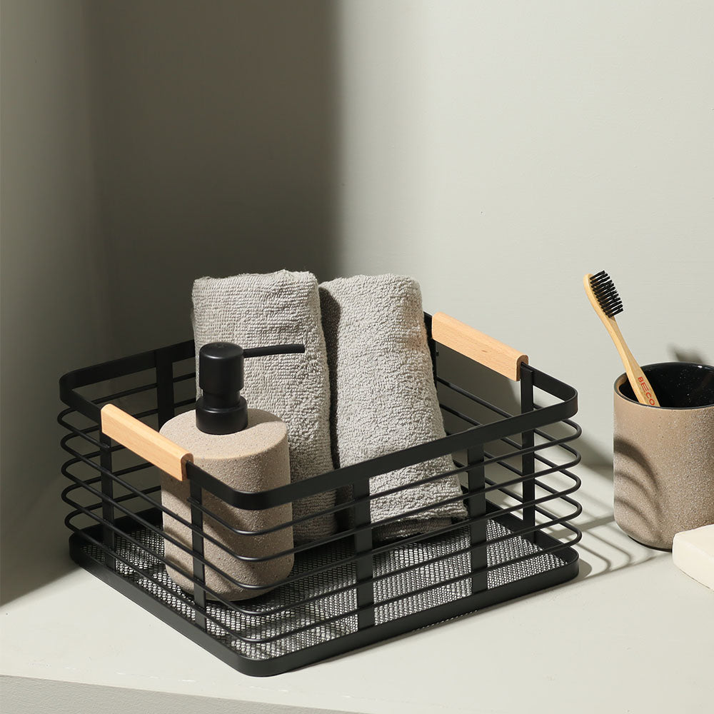 Mesh Square Storage Basket - Black