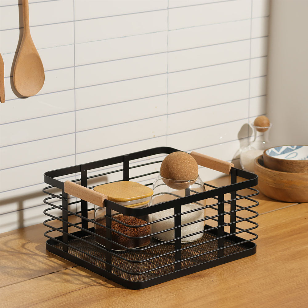 Mesh Square Storage Basket - Black