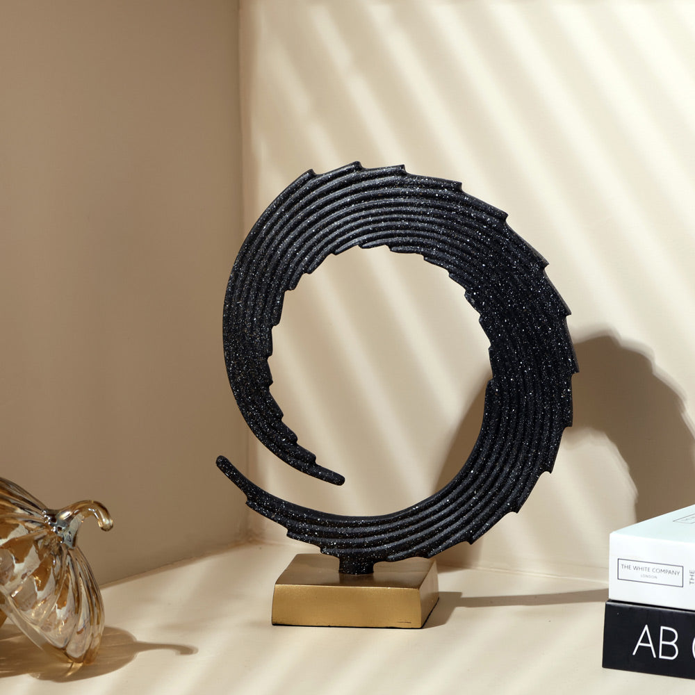 Tide Metal Sculpture Medium - Black Gold