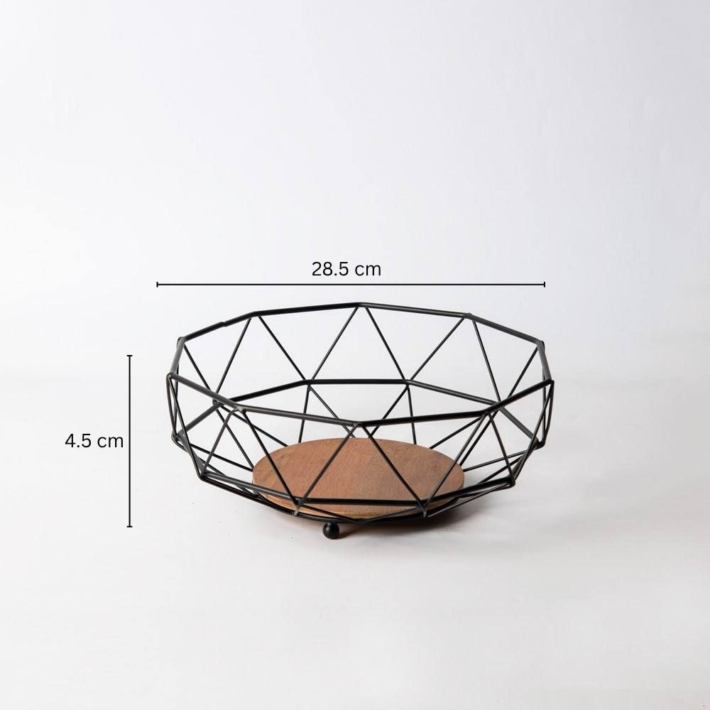Metal Fruit Basket - Black