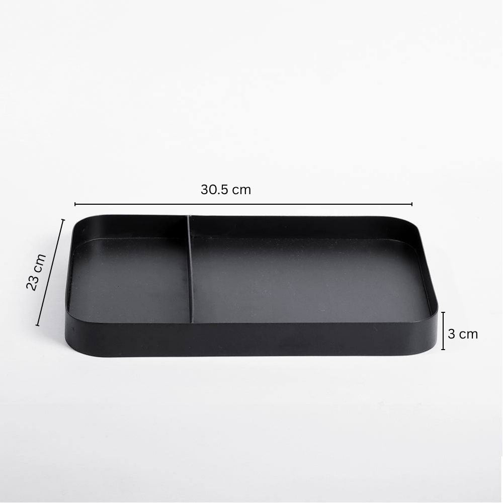 Metal Sectional Desk Tray - Black