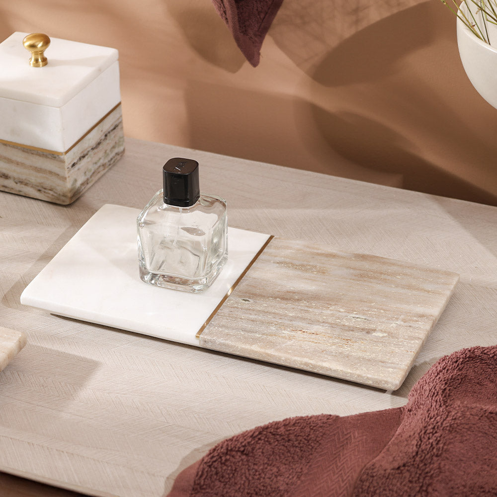 Midas Marble Valet Tray Medium - Desert White