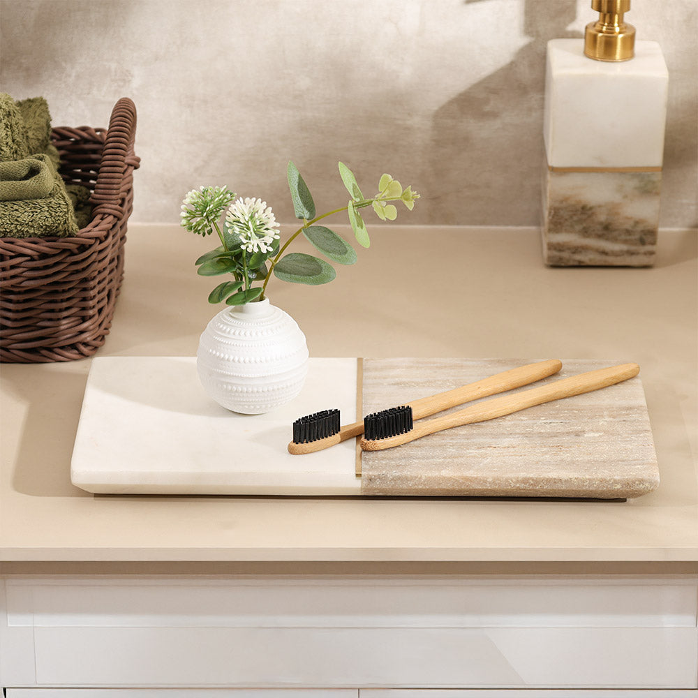 Midas Marble Valet Tray Medium - Desert White