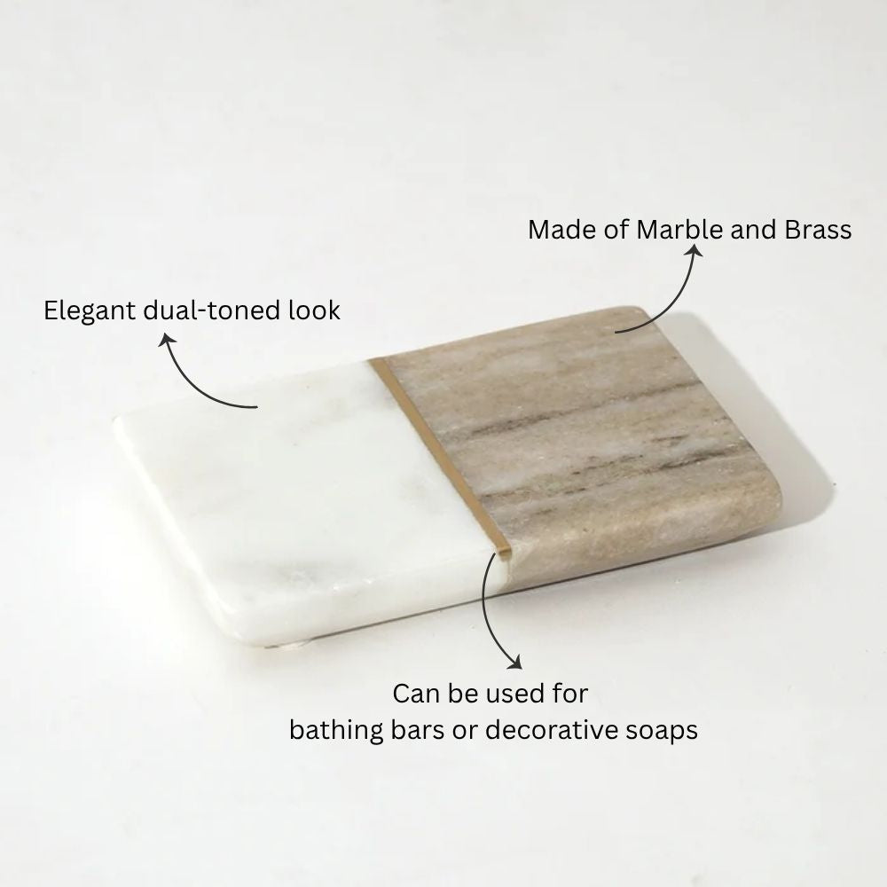 Midas Marble Soap Dish - Desert White