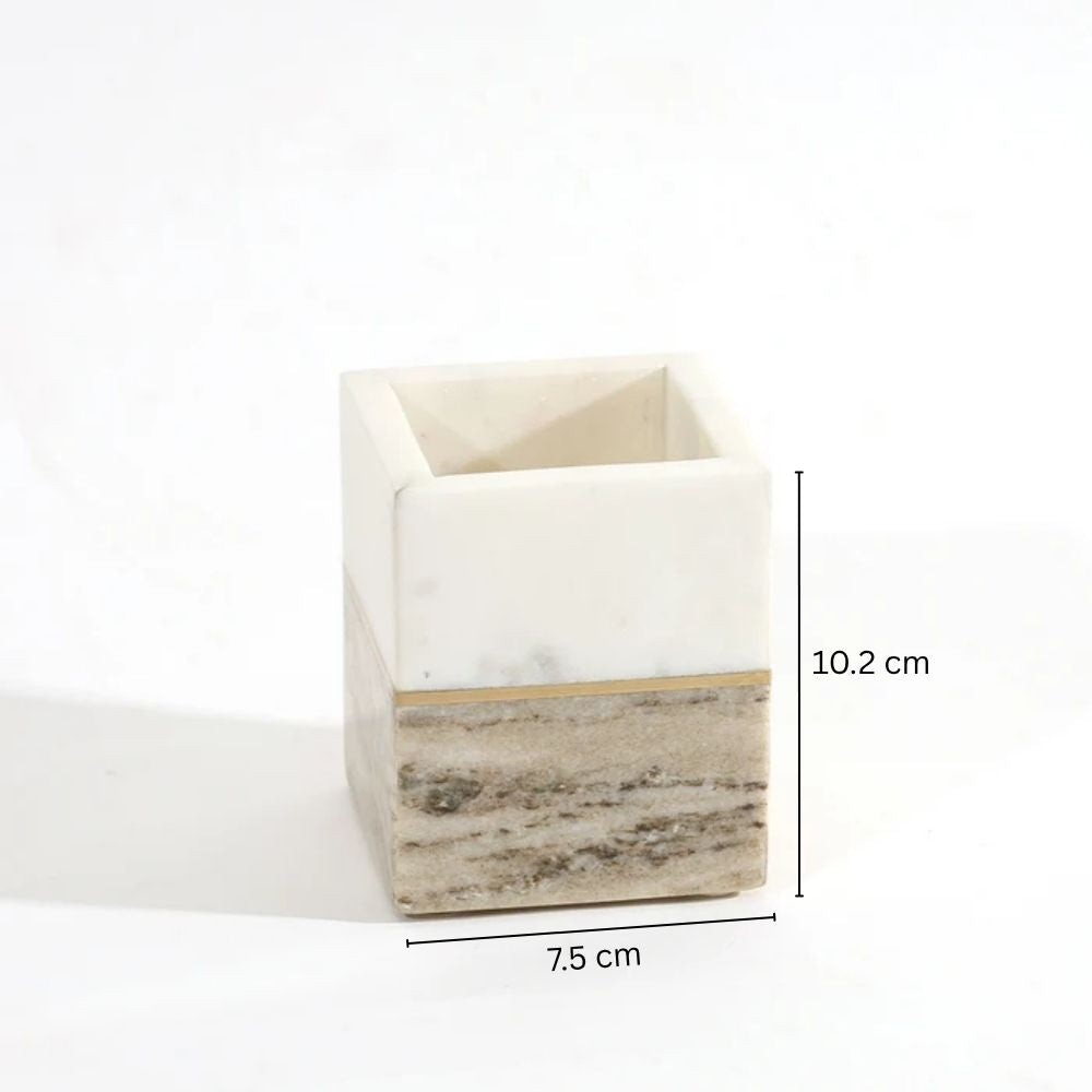 Midas Marble Toothbrush Tumbler - Desert White